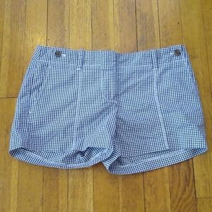J. Crew Gingham Check Tortoise Buttons Shorts